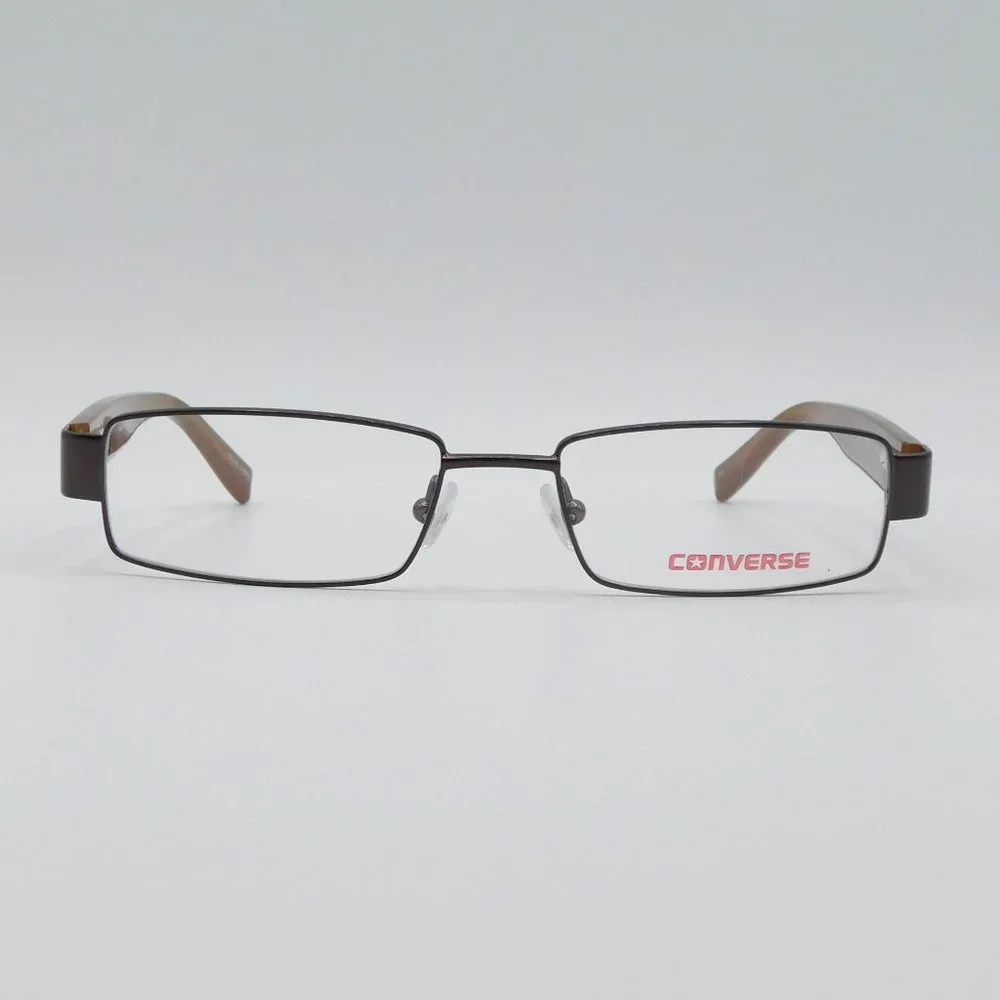 NEW CONVERSE WAIT FOR ME BROWN KIDS TEEN Rectangle EYEGLASSES FRAME 49-1…